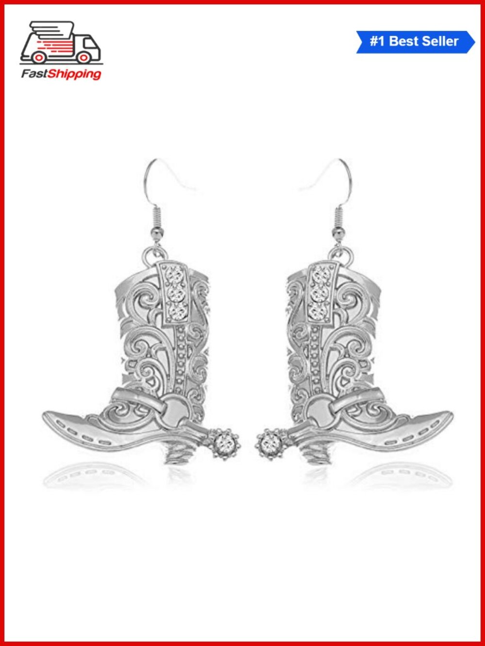✨ Western Cowgirl Boots Spur Dangle Drop Earrings Rodeo Boho